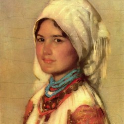 Portrait of a young girl with traditional clothes